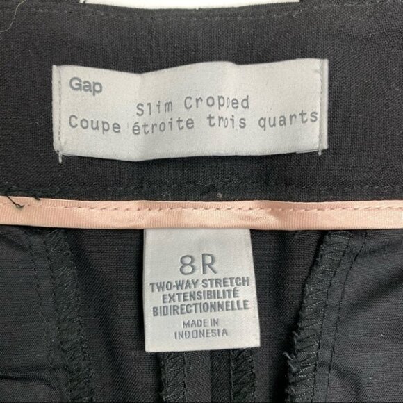 Gap Slim Cropped Ladies Black Pants size 8R - Picture 4 of 9